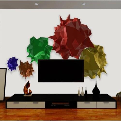 Milofi large wallpaper mural custom 3D creative geometric rhombus polygonal three-dimensional pattern background wallpaper mural