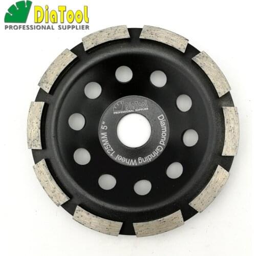 DIATOOL Diameter 125MM Diamond Single Row Grinding Cup Wheel For Concrete Masonry 5 Inch Grinding Disc For Granite Marble