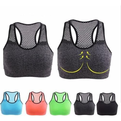 Breathable Sports Bra Women High Stretch Wire Free Padded Sports Top Seamless Fitness Vest Absorb Sweat Running Yoga Sport Bra