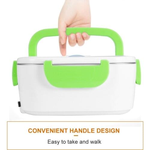 Electric Lunch Box 2 In 1 40W-Including Stainless Steel Portable Food Warmer Spoon And 2 Compartments