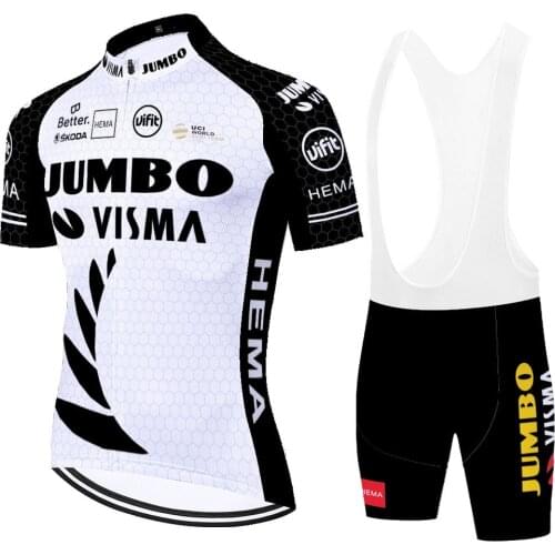 2021 JUMBO VISMA Camisa Masculina Equipos Traje Tricota Equipo Ropa Conjunto Verano Maillot Jersey Ciclismo Culotte Ciclismo