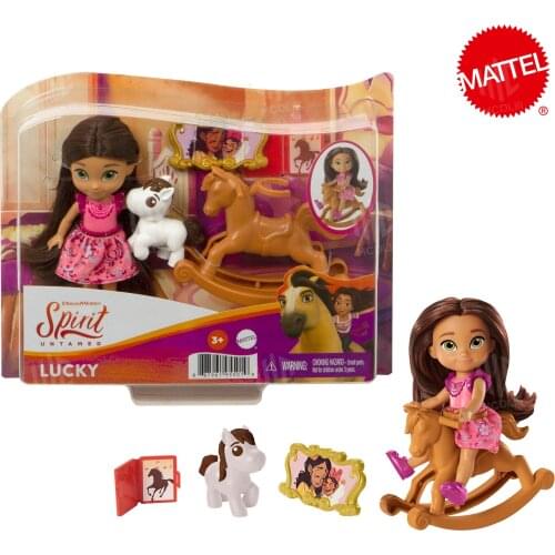 Mattel Spirit Untamed Young Lucky Doll Beautiful Horse Play Set Jointed Doll Accessories Gift Toys For Children Christmas GXF11