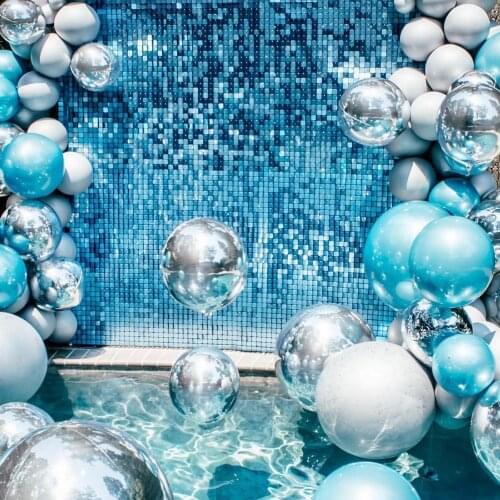 Shimmer Wall Sequin Panel Birthday Baby Shower Photo Zone Wedding Background Glam Party Backdrop Decoration Metallic Royal Blue