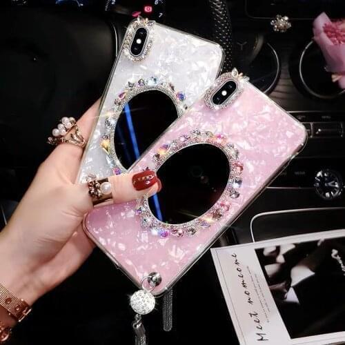 Fashion Bling Diamond Mirror Crystal Tassel Pendant Case Cover For iphone 12 Mini 11 Pro XS Max XR X 8 7 6 6S Plus SE