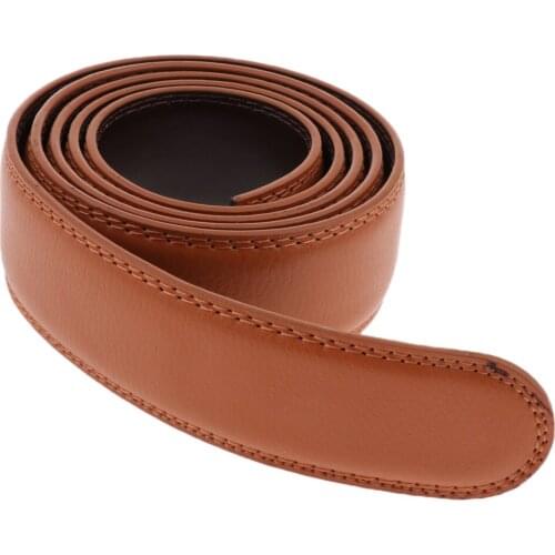 Mens Ratchet Leather Belt Replacement without Buckle Classic Business Belt