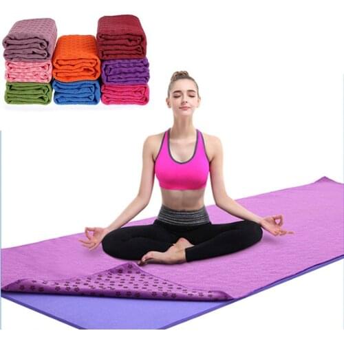 New Non Slip Yoga Mat Cover Towel 183cm*61cm 72''x24'' Anti Skid Pilates Blanket with Free Bag Sport Fitness Workout Anti Skid
