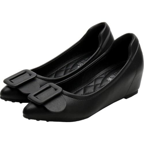 2021 New Kitten Heels Women Wedges Pumps Small Heels Women Shoes Office Shoes Female Beige/Black/Red soft insole shoes