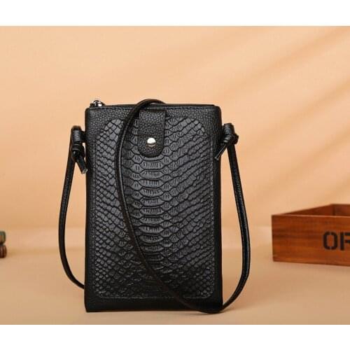 New Women Purses Crocodile Pattern Genuine Leather Shoulder Strap Bag Mobile Phone Big Card Holders Wallet Handbag Pockets 113