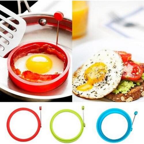 New Silicone Fried Egg Pancake Ring Omelette Fried Egg Round Shaper Eggs Mould for Cooking Breakfast Frying Pan Oven Kitchen Hot