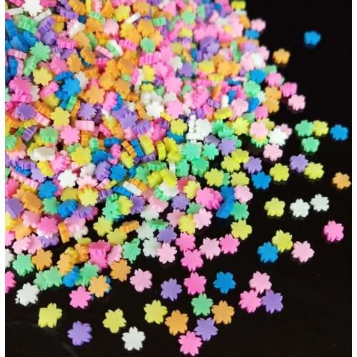 20g/lot Flowers Polymer Hot Soft Clay Sprinkles Colorful Flower Tiny Cute plastic klei Mud Particles Cherry Blossoms Assorted