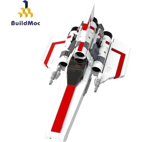 BuildMoc City Space Station Colonial Viper MKII Fighter Starfighters Battleship Building Blocks MOC City Spaceship Bricks Toys