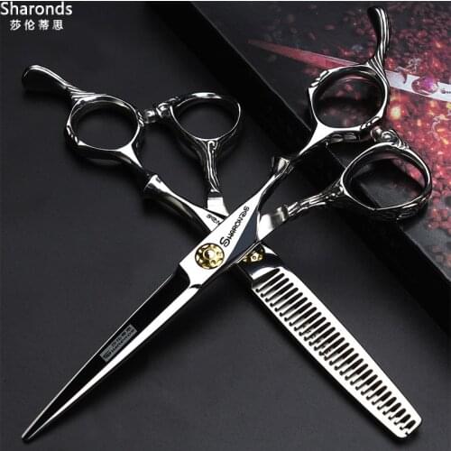 Professional hairdressing scissors 6 inch barber shop hair stylist special haircut tool scissors flat cut tooth scissors set