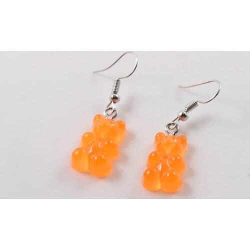 Romantic Minimalist Dangle Earring Jelly Polychromatic Bear Drop Earrings Fashion minimalist stud earings for women