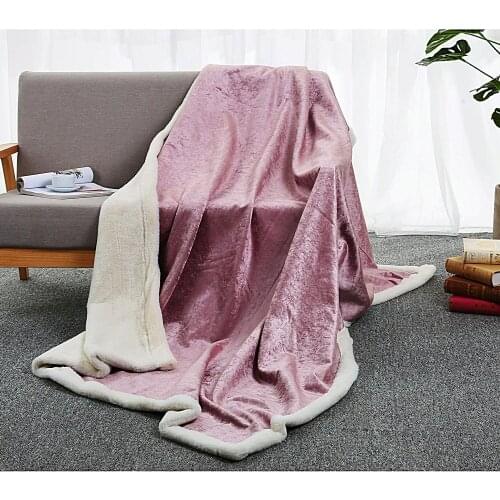 Luxury Nordic Style Blanket High-Grade Gold Diamond Velvet Super Soft Bunny Fur Thickened Sofa Winter Warm Sleeping Sheet