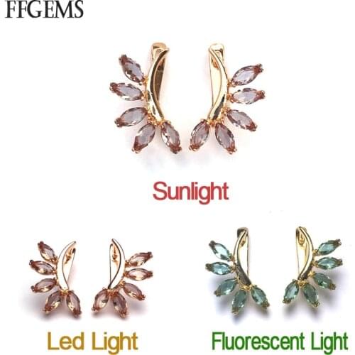 FFGems Zultanite Earring Real 925 Silver Sterling Stone Color Change Rose Gold Plated Fine Jewelry For Women Wedding Party Gift