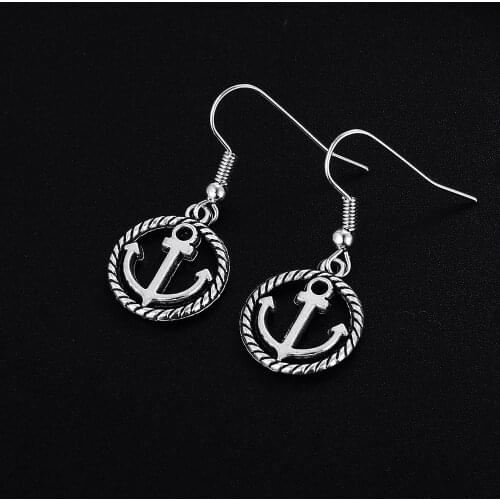 Trendy Vintage Anchor Shape Dangle Earrings for Women Girl Retro Drop Earrings Cute Small Object Earring Jewelry Bijoux