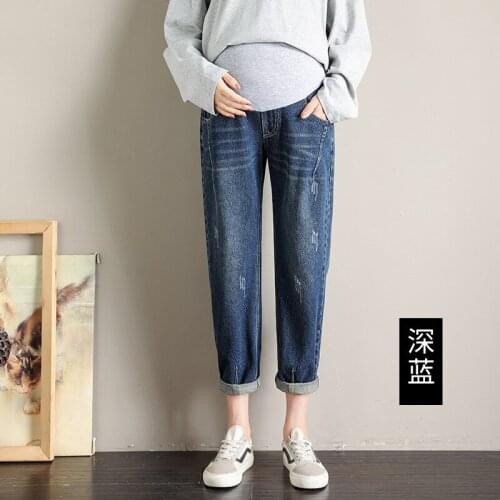 Boyfriend Harem Pants Maternity Jeans For Pregnant Women Clothes Casual Loose High Waist Denim Pregnancy Jean Maternity Trousers
