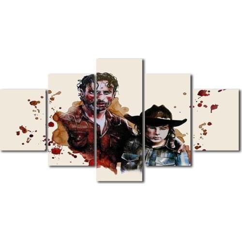 Modern Rick and Carl Grimes Wall Art Canvas Painting Picture Poster and Print Gallery Home Decor No Frame
