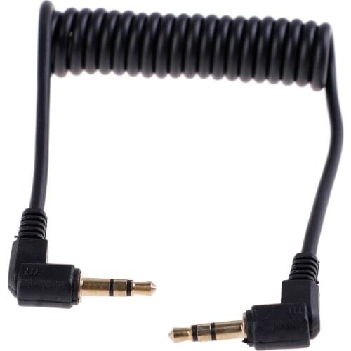 1 pc Coiled Audio Cable Jack Right Angle 90 Degree 3.5mm Aux M/ M Cable For Mobile Car Line MP4 Player 3.5 mm AUX Cord Cable