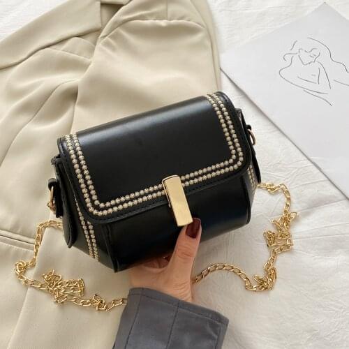 Fashion Lattice Pattern PU Crossbody Handbag Women Hit Color Leather Purse Female Chain Small Flap Travel Shoulder Messenger Bag