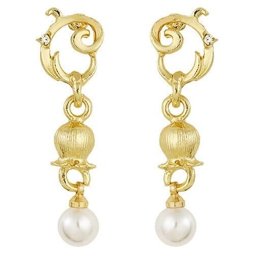 New Jewelry Retro Sweet Temperament Flower Simulation Pearl Fashion Simple Statement Earrings Wholesale Earrings For Women