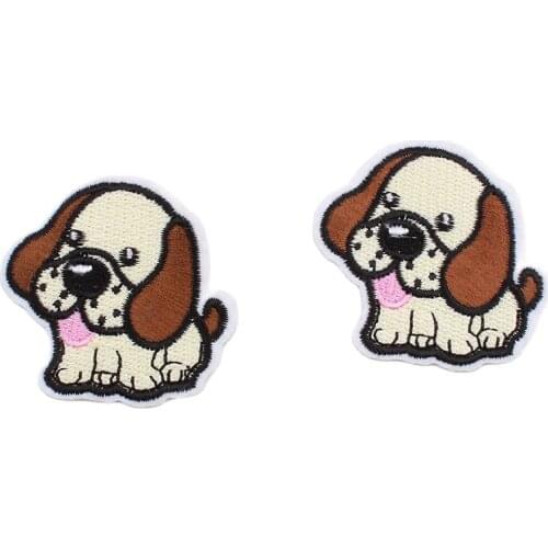 10pcs/lot Embroidered Lifelike Dog Patch Cartoon Animal Stickers Sewing Accessories Iron On Jeans Backpack Appliques DIY Badge