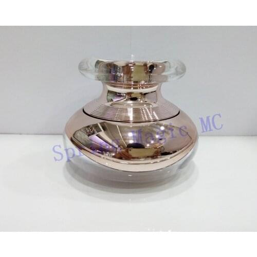 30G Acrylic Ingots Shape Rose gold Cream Jar,Cosmetic Container Eye Cream jar,Small Plastic cream bottle,1zo Empty Essence case