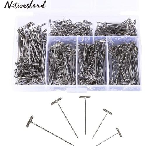 450pcs/box T Pins Stainless Steel Straight Pins for Satin Quilt Sewing Craft DIY Dressmaking Pins Sewing Accessories 5 Sizes