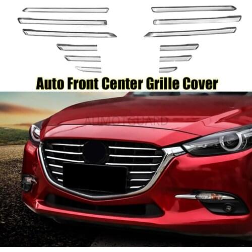 ABS Chrome Auto Front Center Grille Cover Racing Grill Trim for Mazda 3 M3 Axela 2014 2015 2016 2017 2018 Car Styling