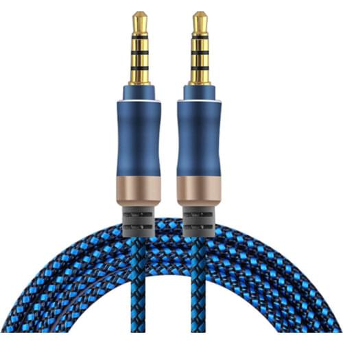 3.5mm Jack Audio Cable Male To Male Car AUX Extension Cable Gold-Plated 4 Poles Plug For Mobile Phone Flat Notebook Speaker Wire