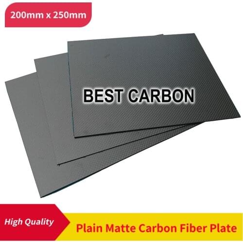 Free Shipping 200mm x 250mm 100% Plain Matte Carbon Fiber Plate, laminate plate, rigid plate , car board , rc plane plate