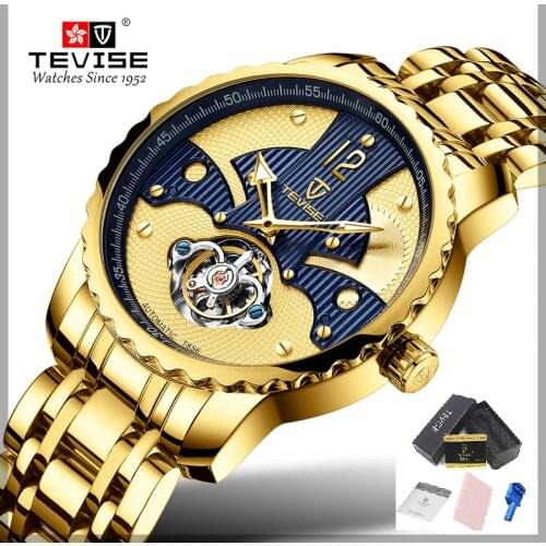 Relojes Hombre Watch Men TEVISE T856B Tourbillon Automatic Mechanical Waterproof Watch Luminous Hands Watch Relogio Masculino