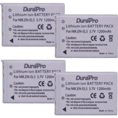 4 Pcs EN-EL5 EN EL5 EnEl5 Digital Battery for Nikon Coolpix P4 P80 P90 P100 P500 P510 P520 P530 P5000 P5100 5200 7900 P6000 3700