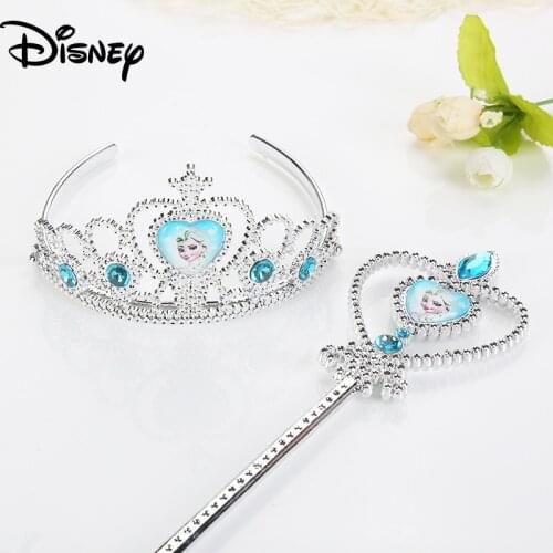 Elsa Princess Childrens Toys Birthday Gift Party Crown Frozen 2 Baby Magic Stick Headband Cosplay Sofia Girls Hair Accessories