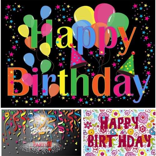 Happy Birthday Party Photography Backdrop Kids Balloon Photo Photography Banner