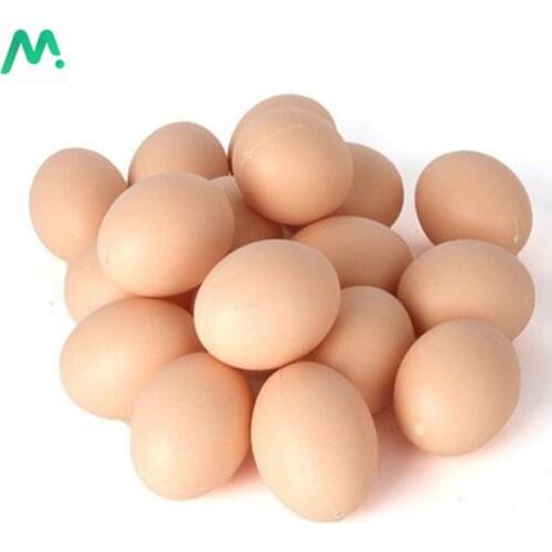 Fake Eggs Hen Poultry Simulation Artificial Hatch Incubation Breeding Wooden Eggs Rubber Toy Egg Farm Animal Suppliers