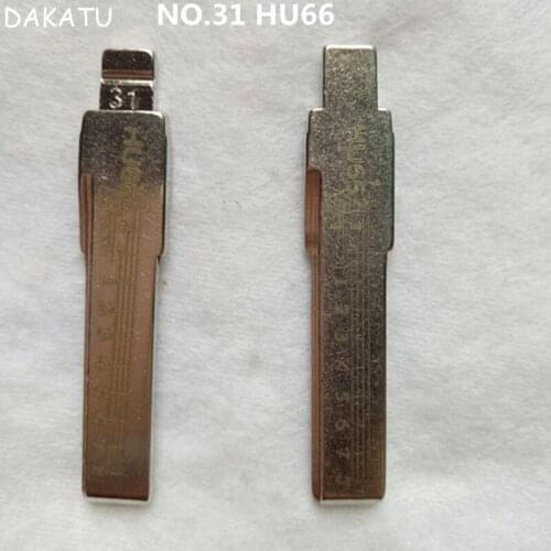DAKATU HU66 Engraved Line Blade For Audi VW Skoda Bently For Porsche Scale Shearing Teeth Blank 2 IN 1 NO.31 Key Blade