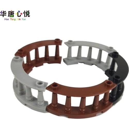 MOC 5 PCS 4x4x2 Fence Arc Corner Railing Assembled Plastic DIY Models Toys For Children For Compatible Building Blocks Education