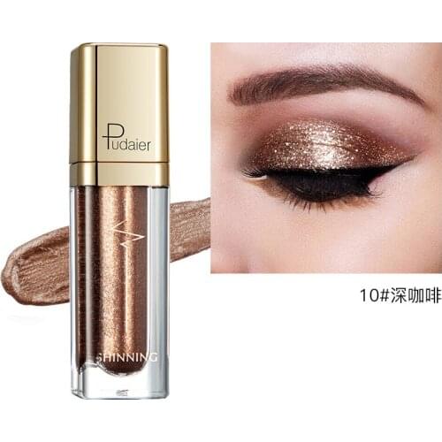 Brown Shimmer Eye Shadow Nude Metal Shimmer Glow Glitter Single Liquid Eyeshadow Makeup Pigment Accessorices Beauty Cosmetics