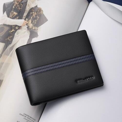 WILLIAMPOLO wallet mens short soft cowhide genuine leather wallet 2021 new fashion mens wallet men wallet designer wallet men