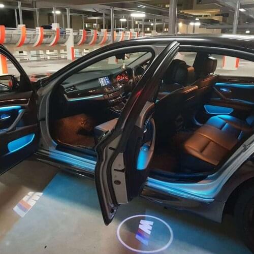 Red and blue colors led door decorative ambient strip lights for germany bmw f10 / f11 car interior ambient lightings upgrade