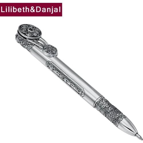 Creative Ballpoint Pen 925 Sterling silver Buddha Vajra Mantra Cloud Necklace Pendant Jewelry Holiday Gift 2020 New Arrival P2