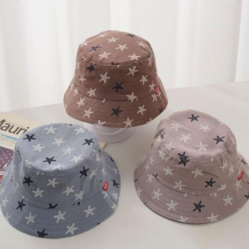 Baby Hats for Summer, Outdoor Bucket Hat Childrens Fisherman Hats, Star Cartoon Print Bucket Hats Caps Reversible Sun Headwear