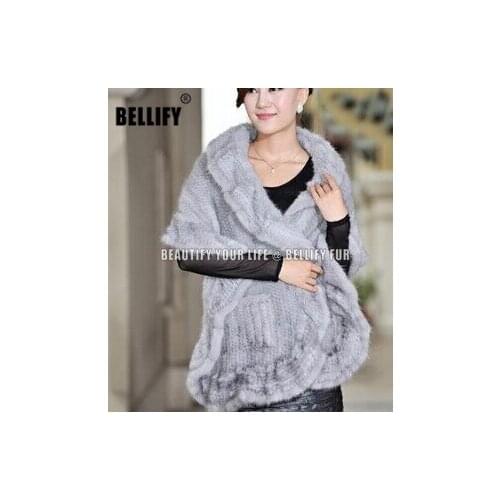 Hot Sale Women Real new style 100% natural mink fur shawl women winter fur pashmina