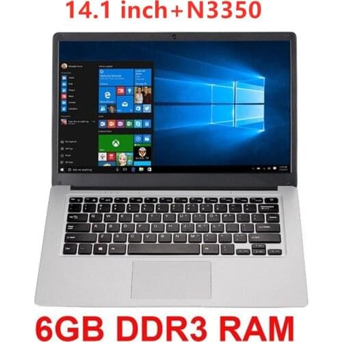 2021new 14.1 inch Student Laptop 6GB RAM 64GB Notebook N3350 Quad Core Ultrabook With Webcam Bluetooth WiFi