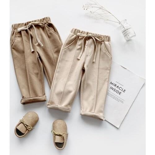 3-8 Years Old Childrens Casual Trousers Spring Autumn New Korean Version of Boys and Girls Pants Elastic Belt