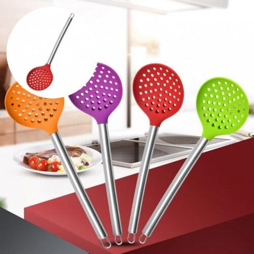 Sturdy Excellent Stainless Steel Handle Strainer Scoop Non-scratching for Household