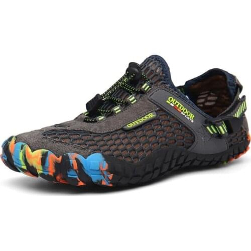 Plus Size 36-47 Unisex Outdoor Fashion Sport Swimming Fishing Upstream Beach Water Shoes Mesh Women Men Aqua Shoes Sneakers