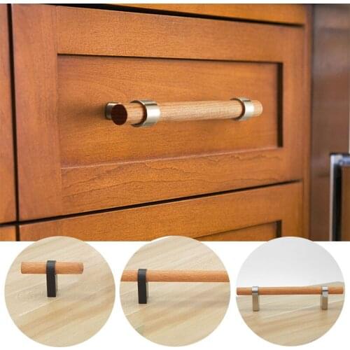 Solid Wood Handles Cabinet Pulls Knob Wardrobe shoe cabinet Door Handles Dresser Knobs Simplicity high quality