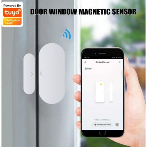 TUYA Smart Zigbee Magnetic Window and Door Sensors for Home Security and Kids Safety, Wireless Burglar Window for Home/Pool